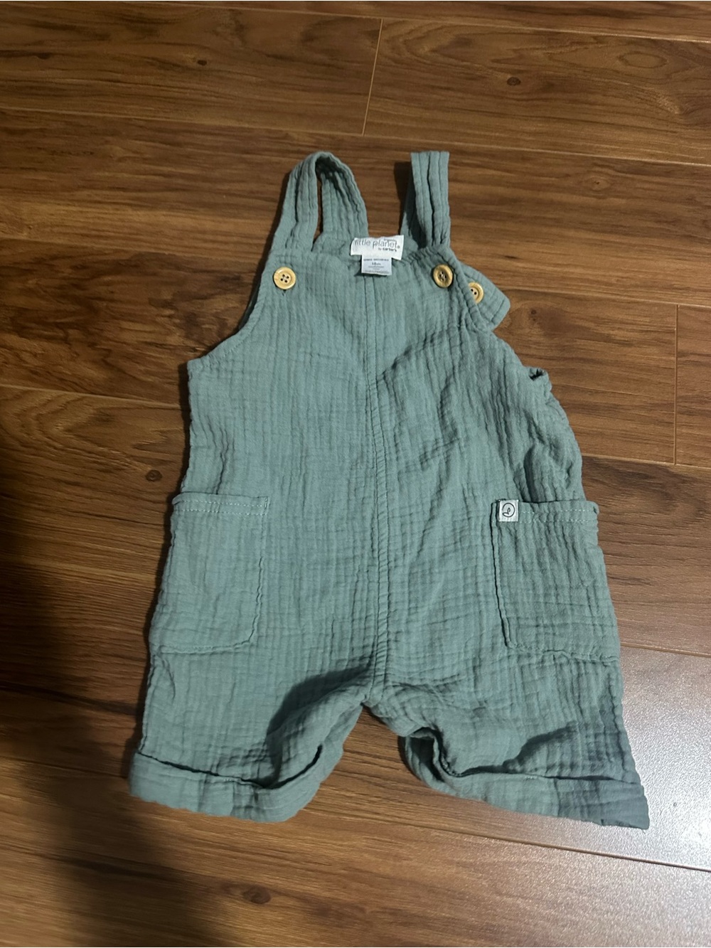 Organic Sage Muslin Toddler Overalls